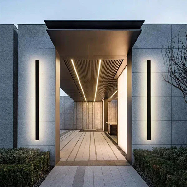 Vertical LED Sconce Metal Acrylic Waterproof Indoor Outdoor Fixture Adjustable Temperature Modern Exterior Interior Entryway Stairwell