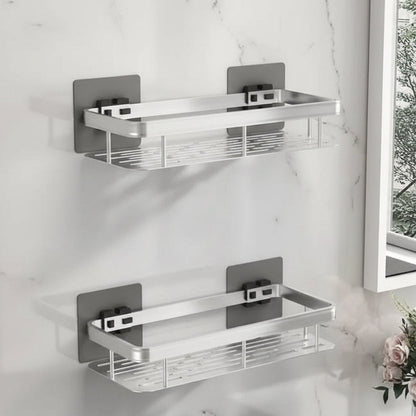 Wall-Mounted Corner Organizer Rack ABS Adhesive No-Drill Bathroom Caddy Triangle Rectangle Shape Holds Shampoo Soap Toiletries for Small Spa