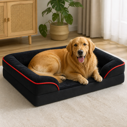 Ortekor Orthopedic Egg-Crate Foam & Non-Slip Dog Bed (Removable Washable Cover)