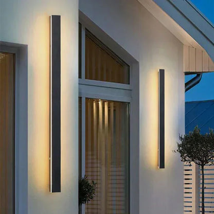 Vertical LED Sconce Metal Acrylic Waterproof Indoor Outdoor Fixture Adjustable Temperature Modern Exterior Interior Entryway Stairwell