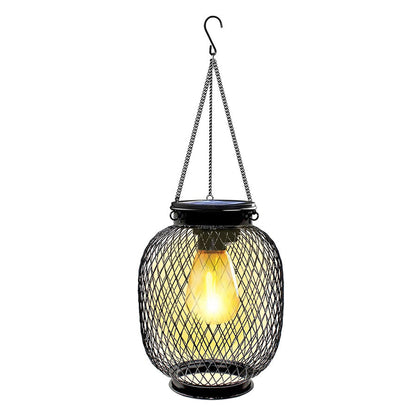 Hanging Solar Lantern with Integrated LED Light – Warm Glow for Porch, Garden & Patio