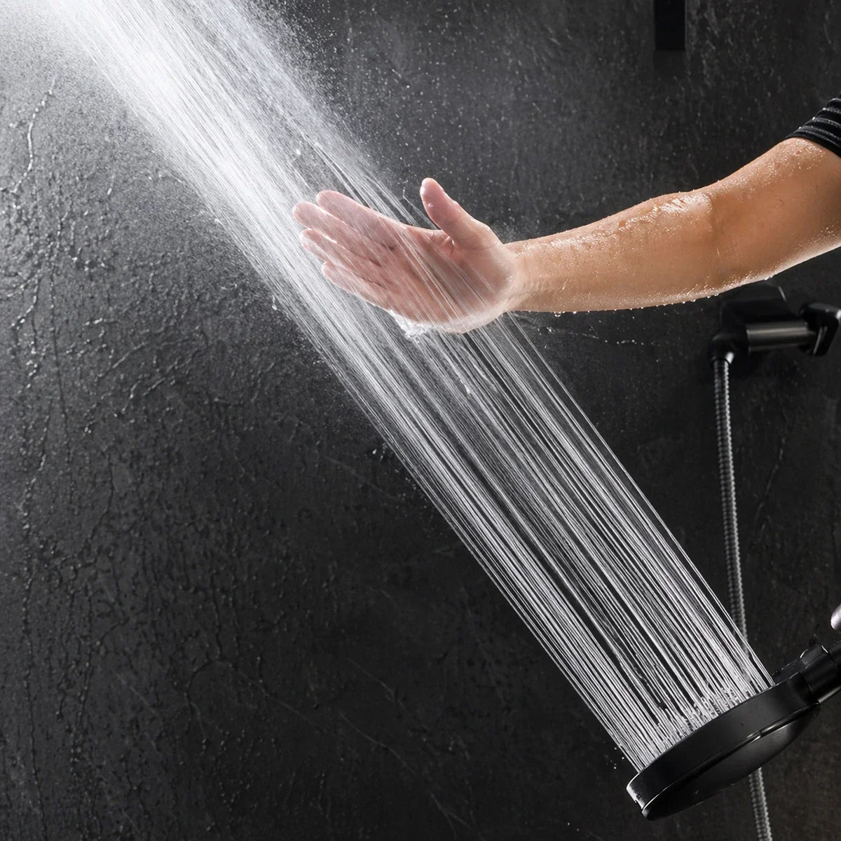 Handheld Shower Head with Seven Spray Modes for Bathroom Upgrade & Daily Use | Adjustable Water Flow | Modern Cylindrical Design for Home Sh