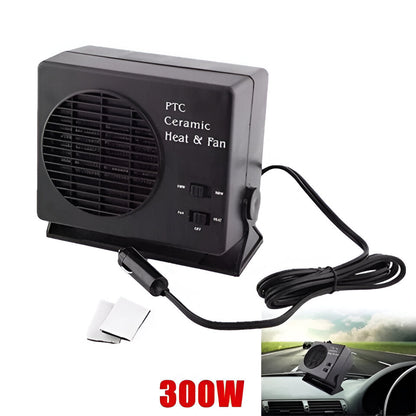 Portable 12V Vehicle Heater with Dual Power Settings 150W 300W Ceramic Element for Winter Warmth & Defrosting Windshields in Cars, Trucks, R
