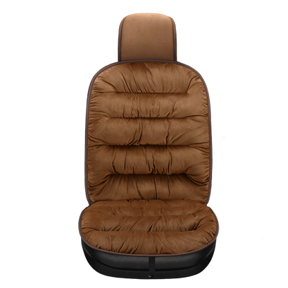 Plush Quilted Auto Seat Protector Pad with Headrest Cover Gray Beige Coffee Black for Front Bucket Seats SUV Truck
