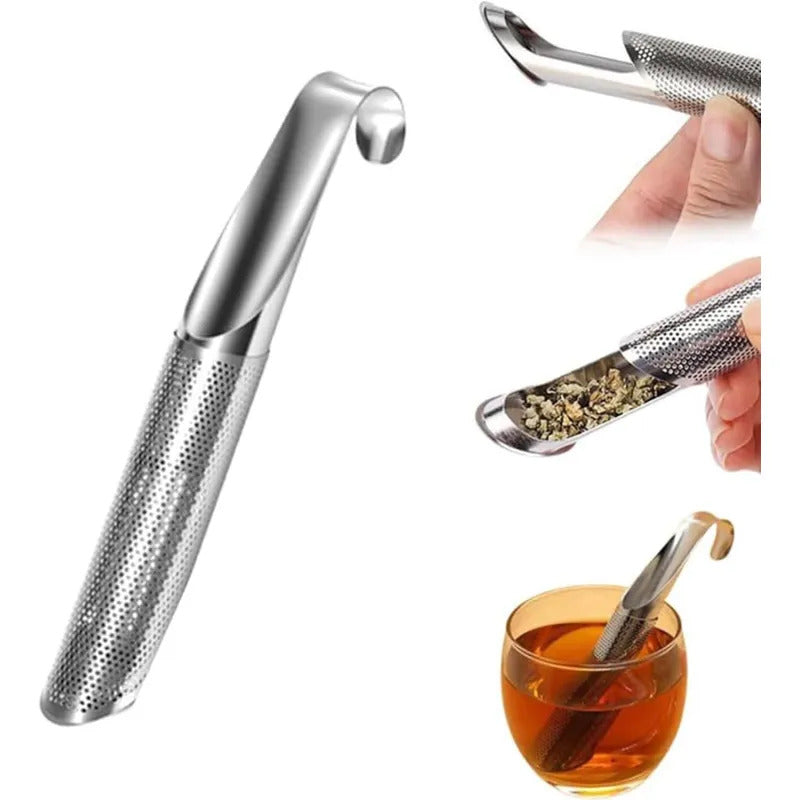 Stainless Steel Loose Leaf Tea Infuser Set with Fine Mesh Filter for Brewing at Home or Travel, 2-Pack