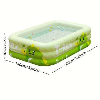 Inflatable Dinosaur Kiddie Pool for Backyard Summer Fun – Durable PVC Wading Pool for Toddlers Kids & Family – Easy Setup Portable Water