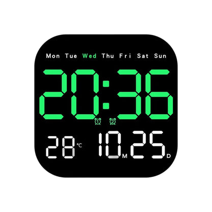 Desktop Alarm Clock with Remote Control, Temperature Display & Adjustable Brightness for Bedroom, Office