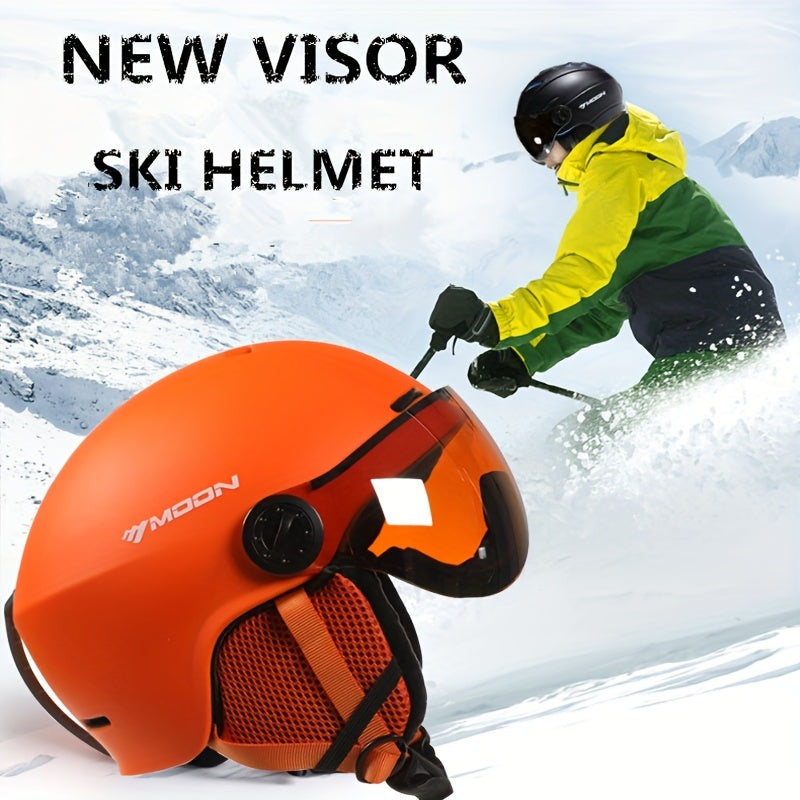 Winter Snow Helmet with Removable Visor for Skiing Snowboarding Mountain Sports Adjustable Head Protection Breathable Padded Lightweight Out