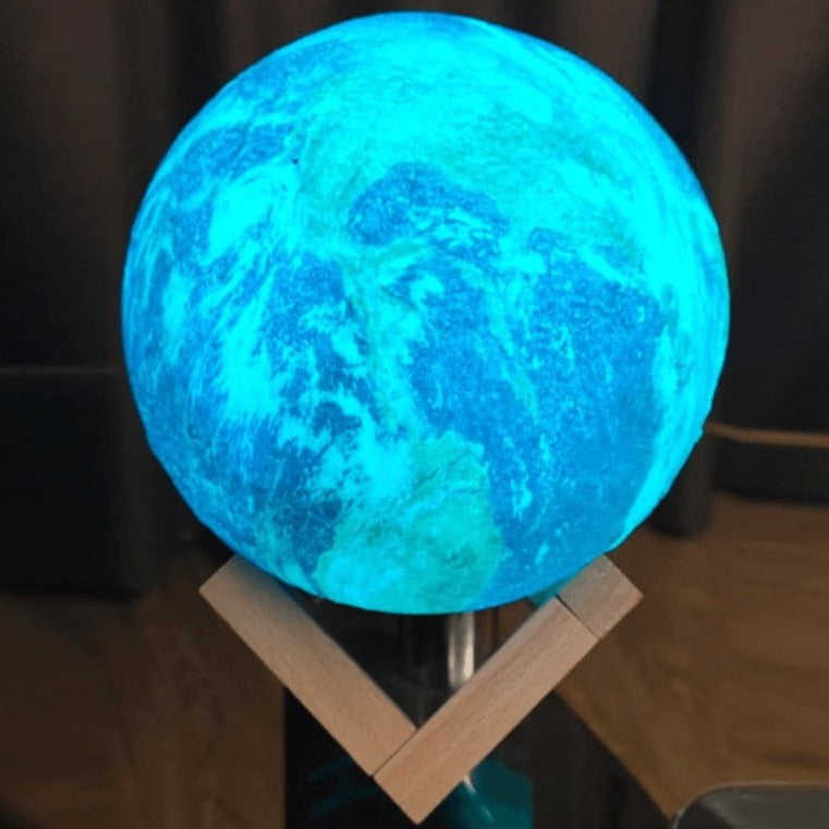 Rechargeable Ambient Night Light 6-Inch Color Changing Globe Lamp Remote Controlled LED Sphere for Bedside Table Desk Living Space Bedroom D
