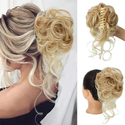 Curly Hair Bun Extension for Natural Volume - Clip-In Style