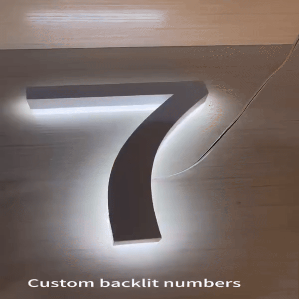 LUMENMARK – Modern LED House Number Sign Waterproof Custom Size