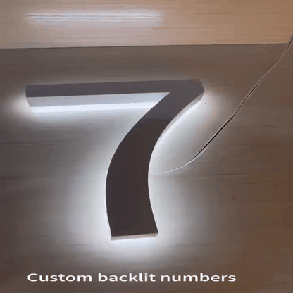LUMENMARK – Modern LED House Number Sign Waterproof Custom Size