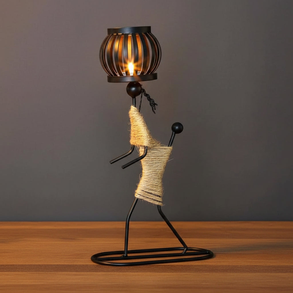 LUMIVIBE – Abstract Metal Candle Holder Sculpture