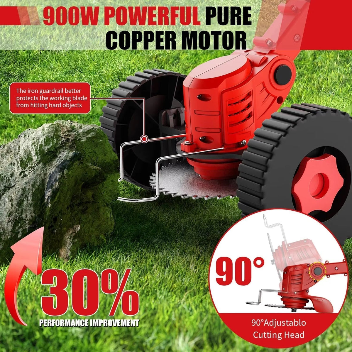 Electric Weed Eater, Electric Weed Wacker, Lawn Edger for Flower Beds, Battery Powered Grass Cutter, Brushless Battery Weed Trimmer