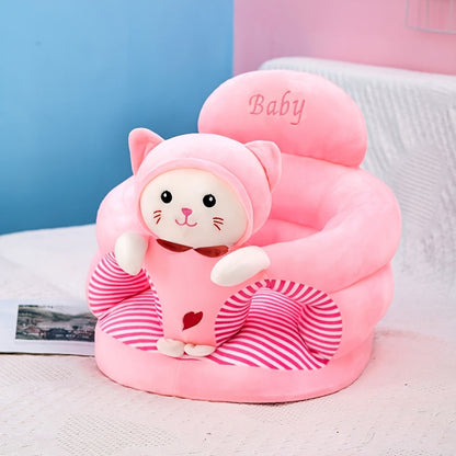 Plush Baby Support Seat for Learning to Sit – Soft Animal Character Chair with Backrest for Infants & Toddlers