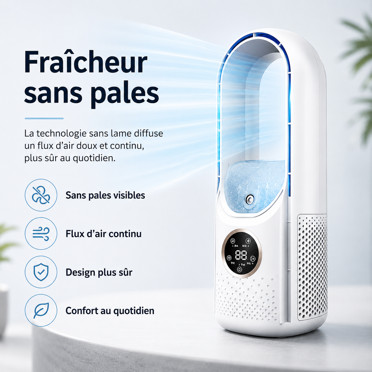 Portable USB Air Cooler Fan with Humidifier & Filter – 6-Speed Personal Desktop Cooling Fan for Home Office Travel Camping – Quiet