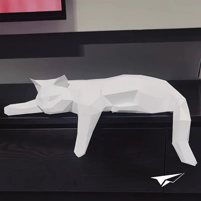 Sleek Feline Sculpture Contemporary Cat Figurine Resin Statuette for Shelf Mantel Tabletop Display Home Decor Accent