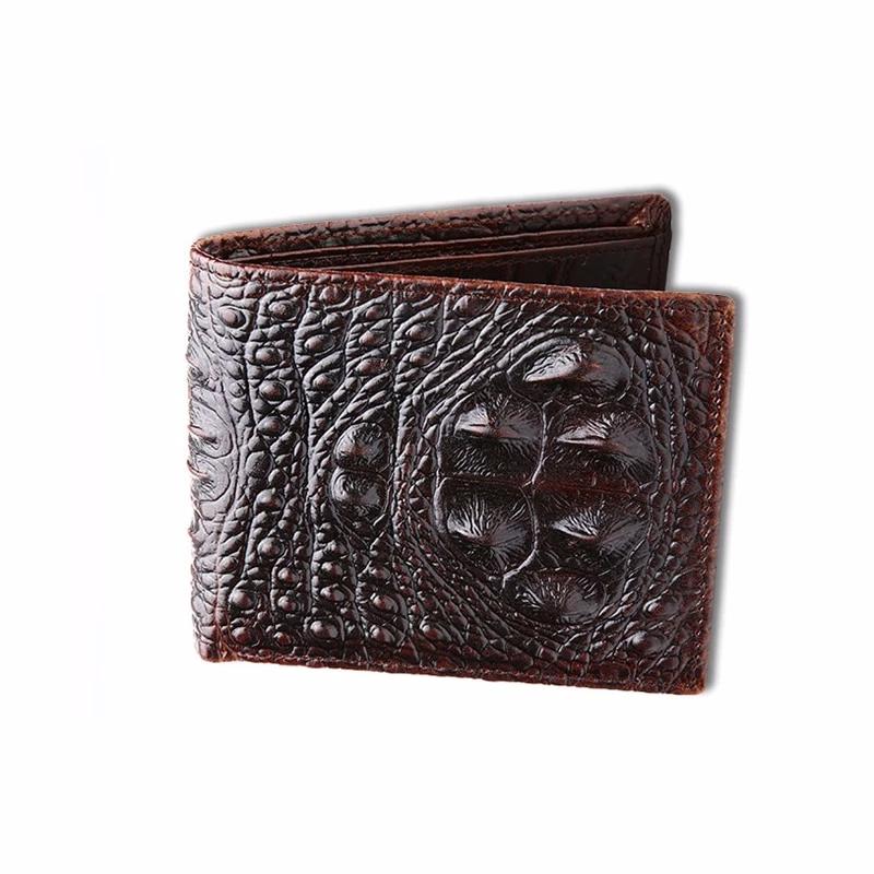Textured Faux Croc Bifold Wallet for Men – RFID Blocking Leather Card Holder with Cash Compartments