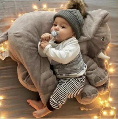 Plush Elephant Nursery Pillow Gray Blue Pink Purple Yellow Toddler Cushion Baby Room Decor Soft Cotton Support Nap Time Play