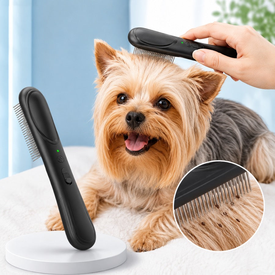 Ortekor Electric Flea Comb for Dogs & Cats – At-Home Flea Check & Loose Hair Grooming Without Sprays