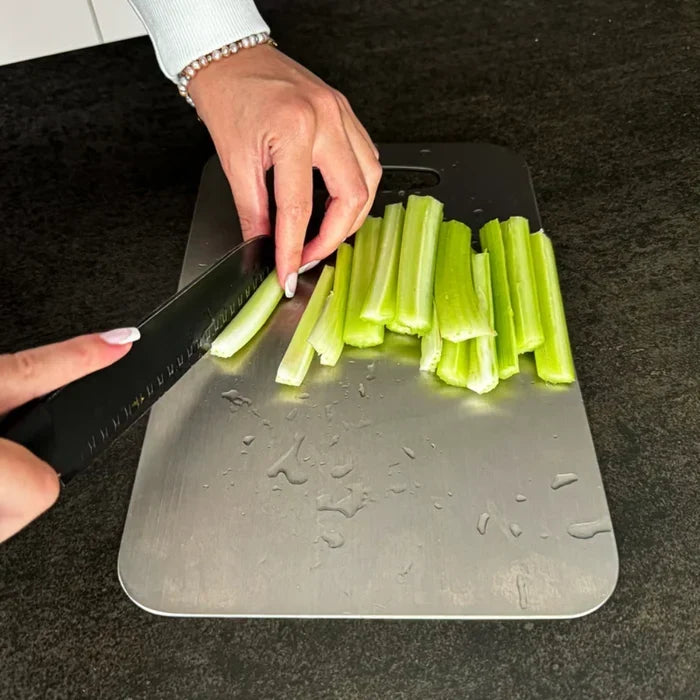 Medical-Grade Titanium Cutting Board – Non-Porous Antibacterial Kitchen Prep Surface for Meat, Vegetables & Fish