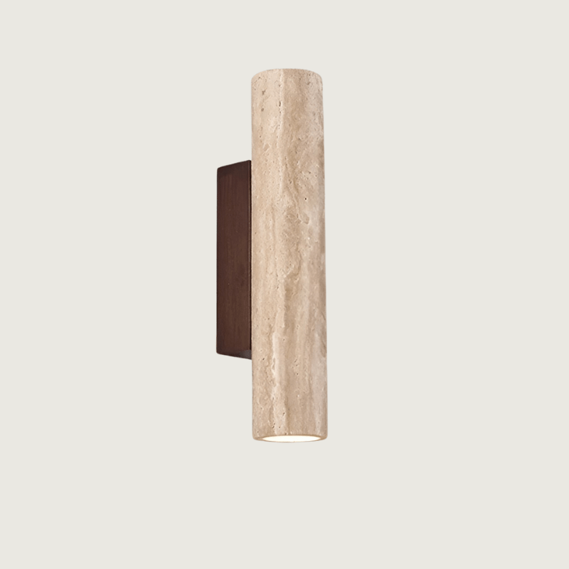 Travertine Stone Sconce Warm White LED Uplight Downlight 12.6 Inch Vertical Modern Indoor Wall Fixture for Hallway Bedroom Living Room Natur