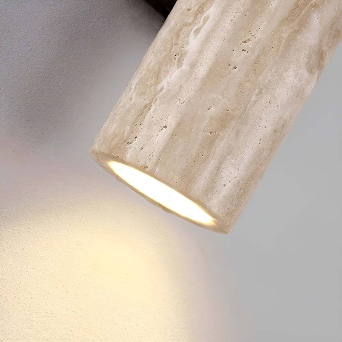 Travertine Stone Sconce Warm White LED Uplight Downlight 12.6 Inch Vertical Modern Indoor Wall Fixture for Hallway Bedroom Living Room Natur