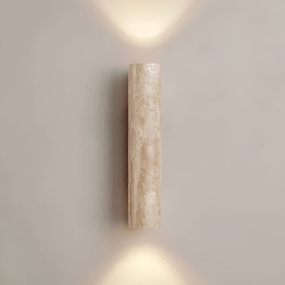 Travertine Stone Sconce Warm White LED Uplight Downlight 12.6 Inch Vertical Modern Indoor Wall Fixture for Hallway Bedroom Living Room Natur