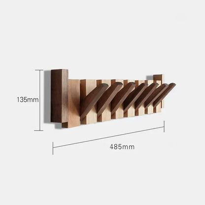 Musical Instrument Wall Mounted Coat Rack with Wooden Hooks for Entryway Storage Organizer 4 6 8 Pegs Hanging Rail Space Saving Design