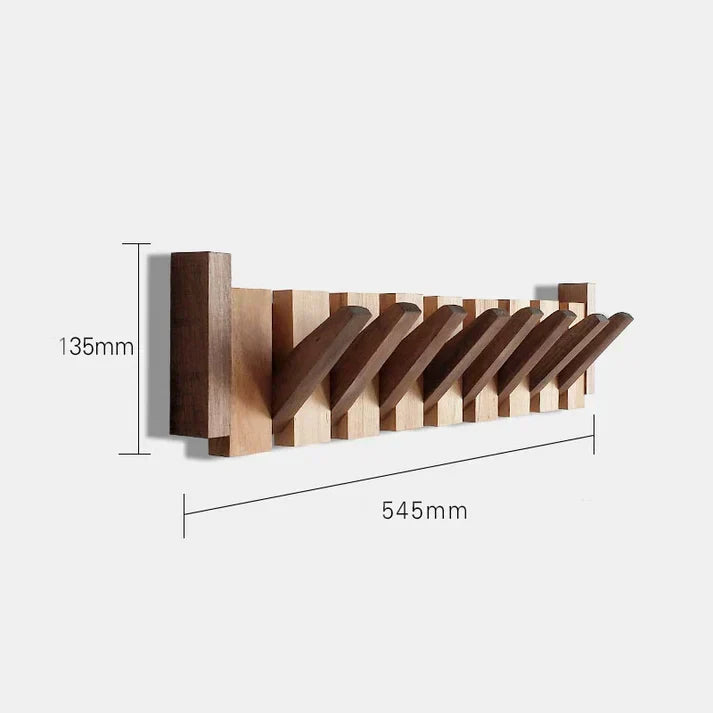 Musical Instrument Wall Mounted Coat Rack with Wooden Hooks for Entryway Storage Organizer 4 6 8 Pegs Hanging Rail Space Saving Design