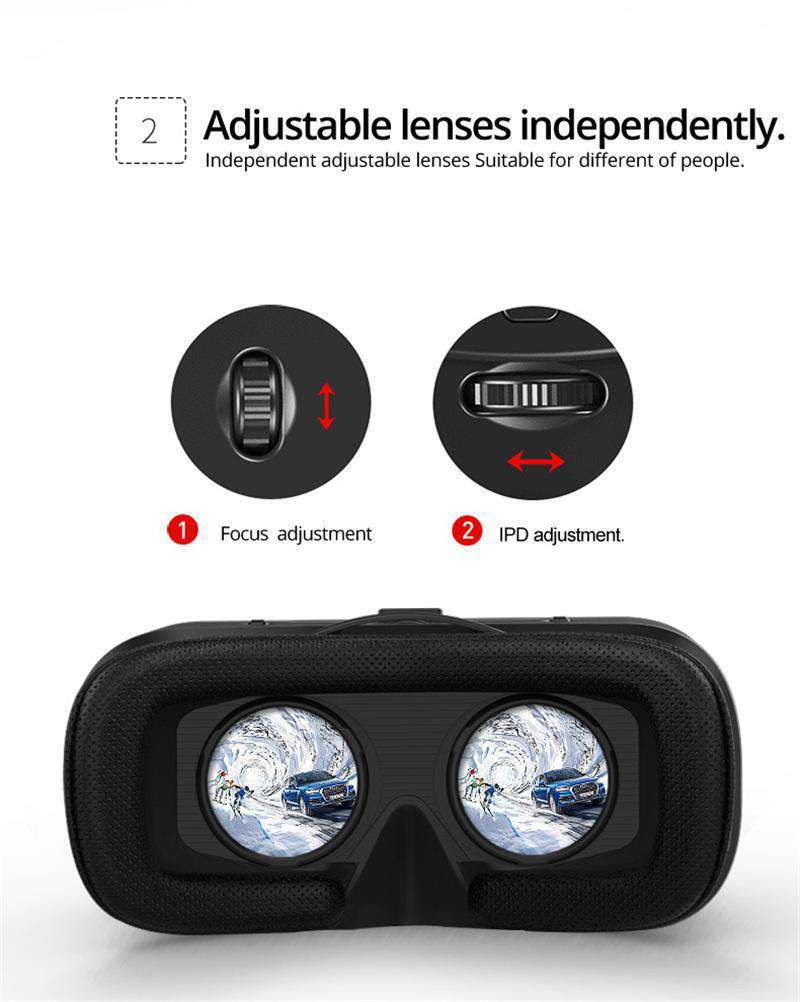 Mobile VR Headset for iPhone & Android 360° Immersive Video Gaming Movies Virtual Reality Viewer with Adjustable Straps & Padded Comfort