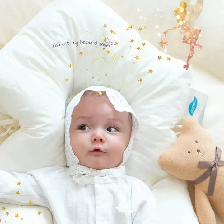 Baby Sleep Cushion with Contoured Head Cradle and Cinchable Side Bolsters for Newborns to Toddlers