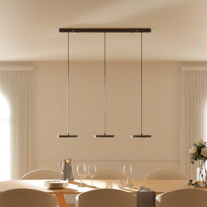 Adjustable Multi-Light LED Ceiling Fixture for Dining Room & Kitchen Island – Black Aluminum Suspended Lamp with Dimmable Color Temperature