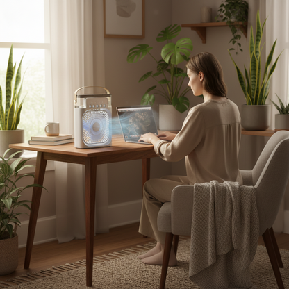 Portable Air Conditioner | Evaporative Cooler with Remote Control | Efficient Personal Cooling for Home and Office