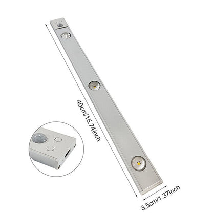 Rechargeable Motion-Sensor LED Under Cabinet Light Bar – 12 in, Dimmable, 3 Color Temps – Wireless Closet & Kitchen Lighting