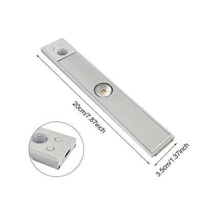 Rechargeable Motion Sensor Under Cabinet Light Bar USB Powered Closet Lighting Stick-On Wireless Stairway Night Light Dimmable Adjustable Co