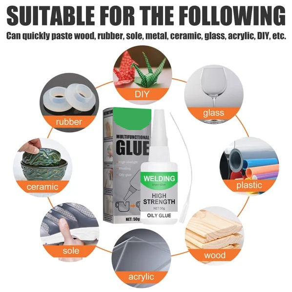 Industrial-Strength Adhesive Bonding Gel for Plastic Wood Metal Ceramic – Multi-Surface Quick-Dry Repair Glue for Home Workshop Crafts DIY