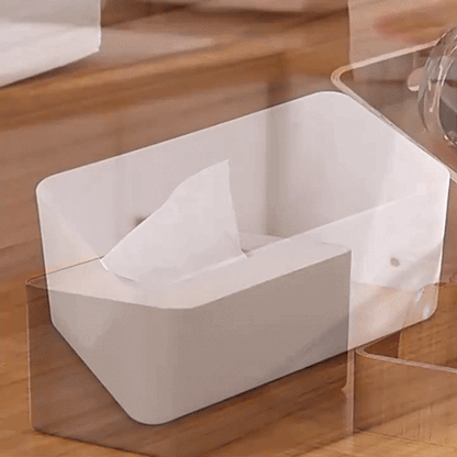 Cleo Tissue Box Cover - Bamboo Lid, Minimalist Design