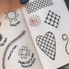 Embroidery Step-by-Step Book Set with 106 Stitches for Linen Pages
