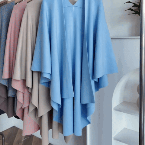 Virelli Shawl Coat - Lightweight Microfiber Blend, Fluid Drape