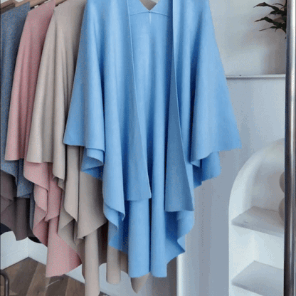 Virelli Shawl Coat - Lightweight Microfiber Blend, Fluid Drape