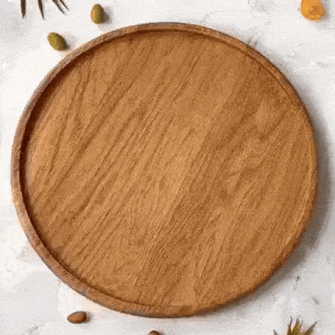 Wesley Serving Tray - Premium Wood, Round with Removable Compartments