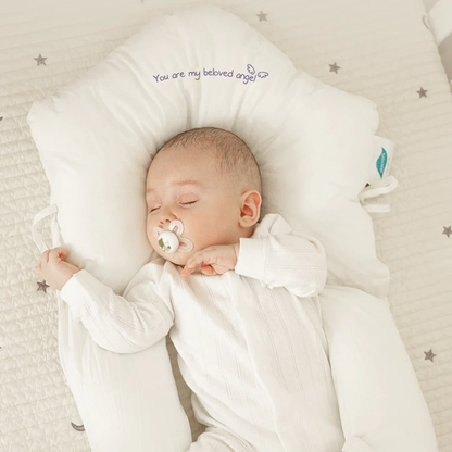 Infant Head Support Sleep Pillow – Ergonomic Cotton Cushion for Newborns & Toddlers – Cradle & Crib Pillow with Memory Fiber Fill