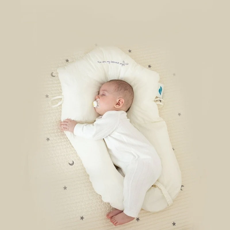 Infant Head Support Sleep Pillow – Ergonomic Cotton Cushion for Newborns & Toddlers – Cradle & Crib Pillow with Memory Fiber Fill