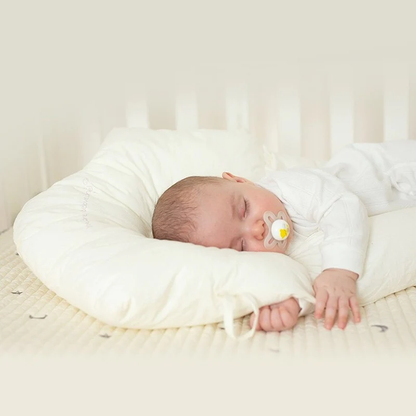 Infant Head Support Sleep Pillow – Ergonomic Cotton Cushion for Newborns & Toddlers – Cradle & Crib Pillow with Memory Fiber Fill