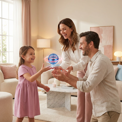 LED Hover Ball Flying Orb Toy with Light-Up Effects for Kids & Adults Indoor Outdoor Play Rechargeable