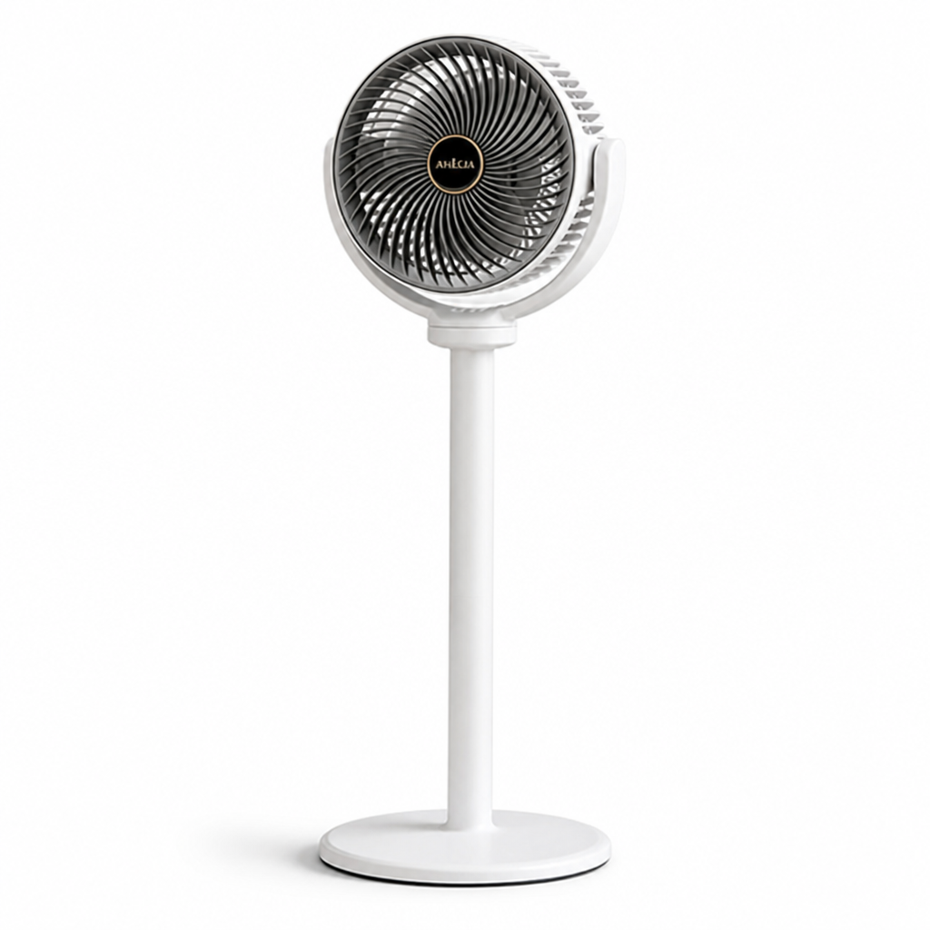 Dual-Head Adjustable Height Floor Fan (USB-C Rechargeable)