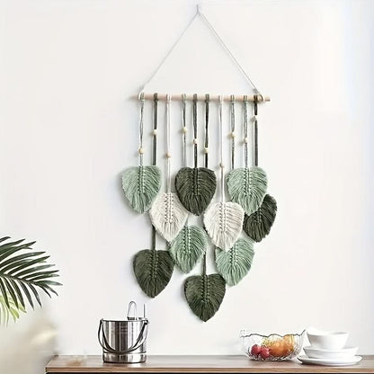 Verdelia - Bohemian Green Leaf Wall Hanging