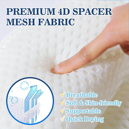 Spa Bath Pillow with Neck and Back Support – 4D Air Mesh Cushion with Suction Cups for Bathtub Relaxation