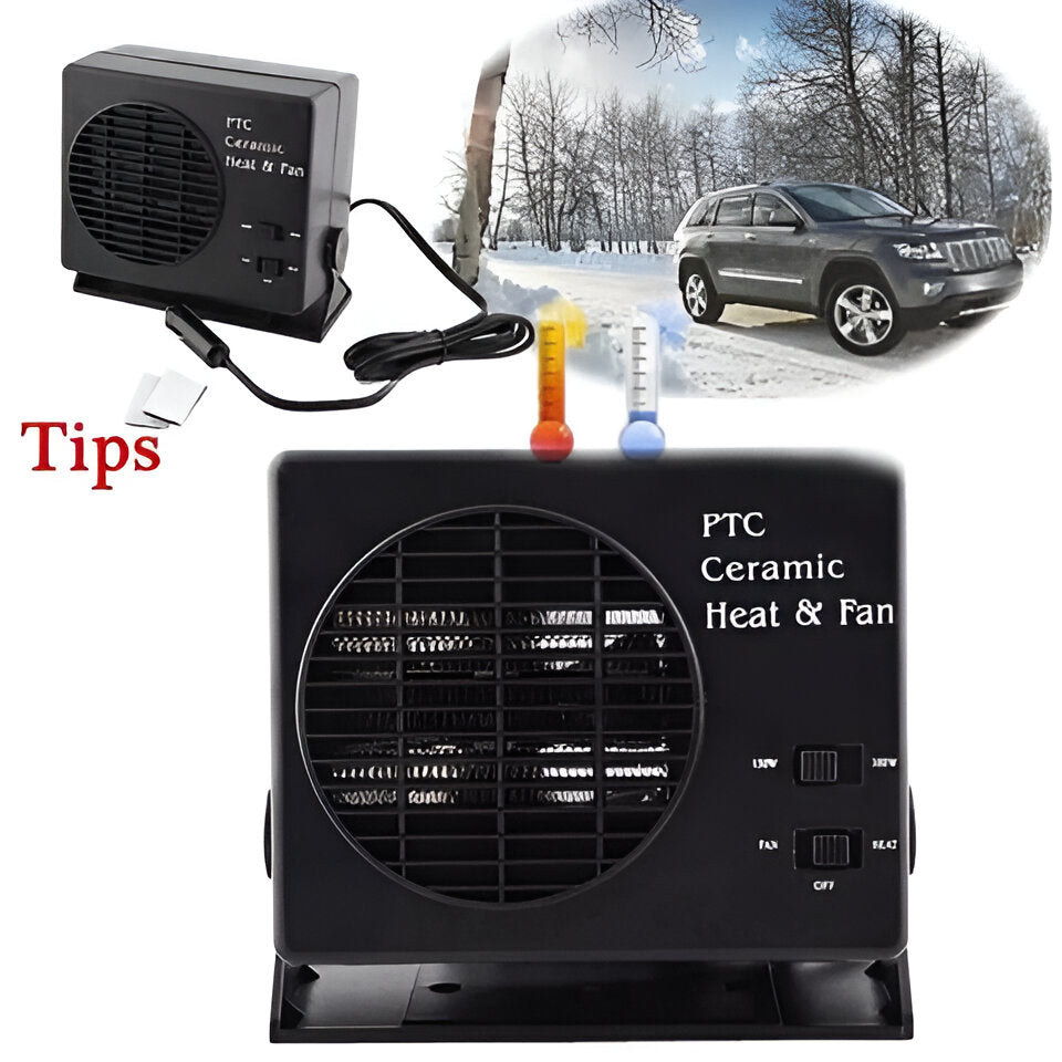 Portable 12V Vehicle Heater with Dual Power Settings 150W 300W Ceramic Element for Winter Warmth & Defrosting Windshields in Cars, Trucks, R